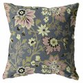 Palacedesigns 20 in. Jacobean Indoor & Outdoor Throw Pillow Muted Pink & Gray PA3651178